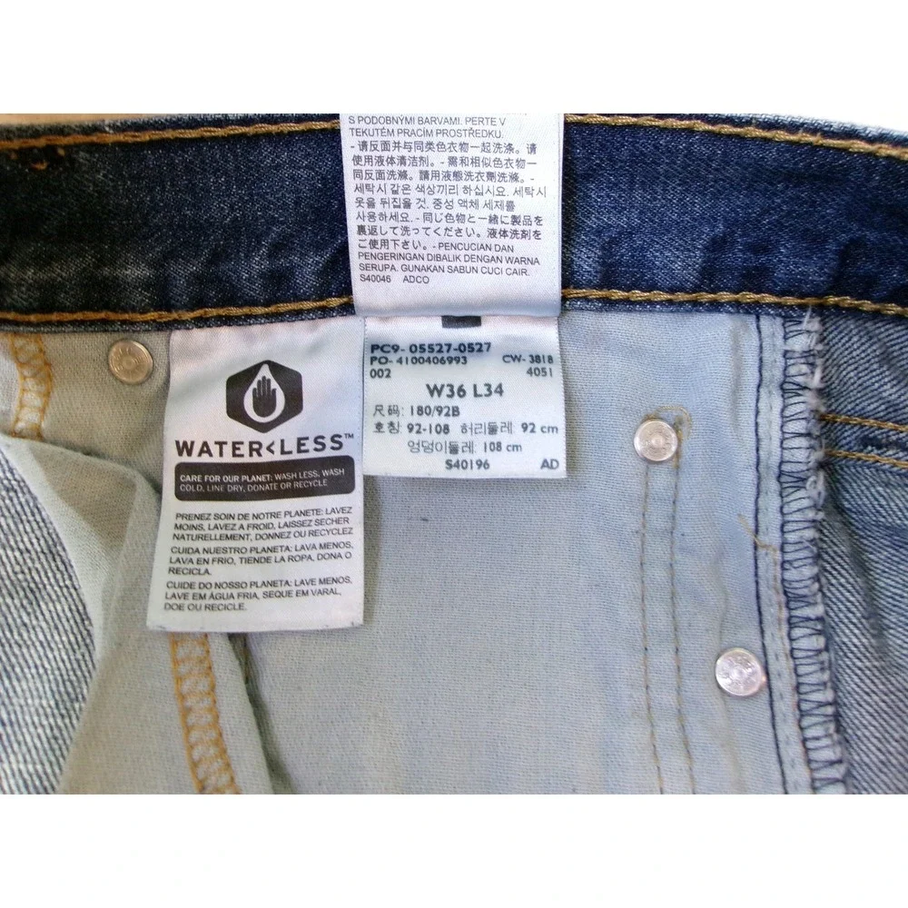 Levis 527 Slim Bootcut Jeans Mens 36x34 Blue Medium Wash WaterLess 05527-0527